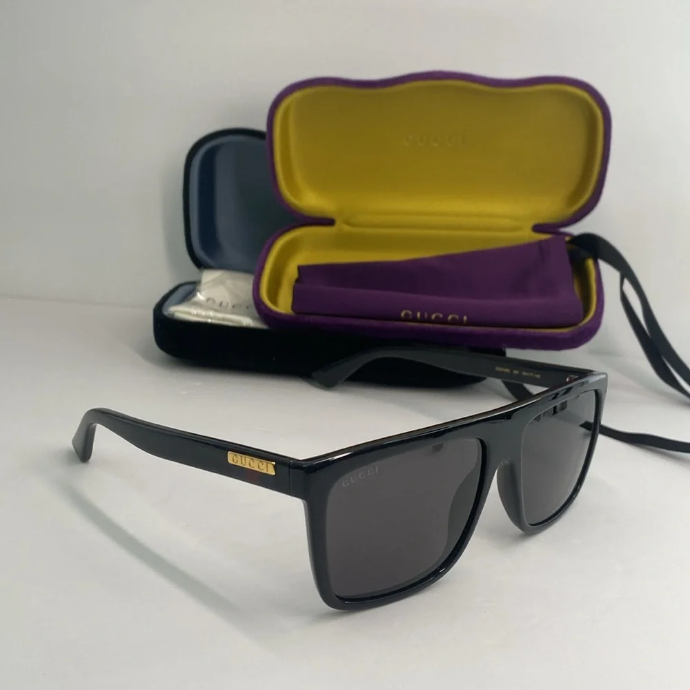 New 💯 Authentic Gucci Grey Browline Men's Sunglasses GG0748S 001 59.